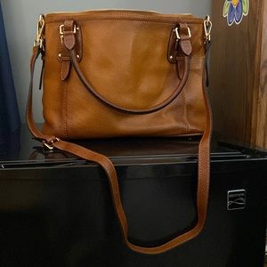 Copper Leather Tote Bag